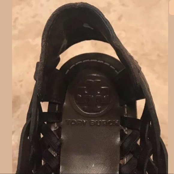 TORY BURCH Woven Leather Cork Huarache Sandals 9M - Picture 4 of 8
